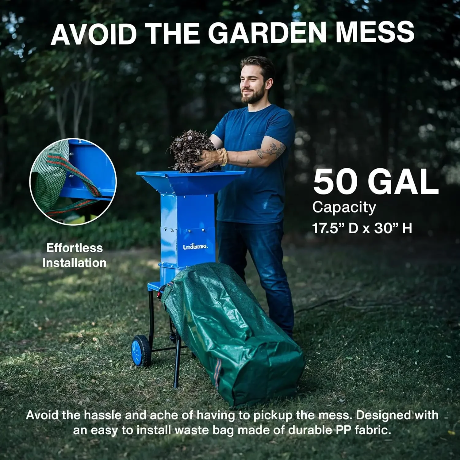 Lâmina de corte elétrica verde e gerenciamento de resíduos resistente 120V AC 11 "polegadas Corte de 5" polegadas