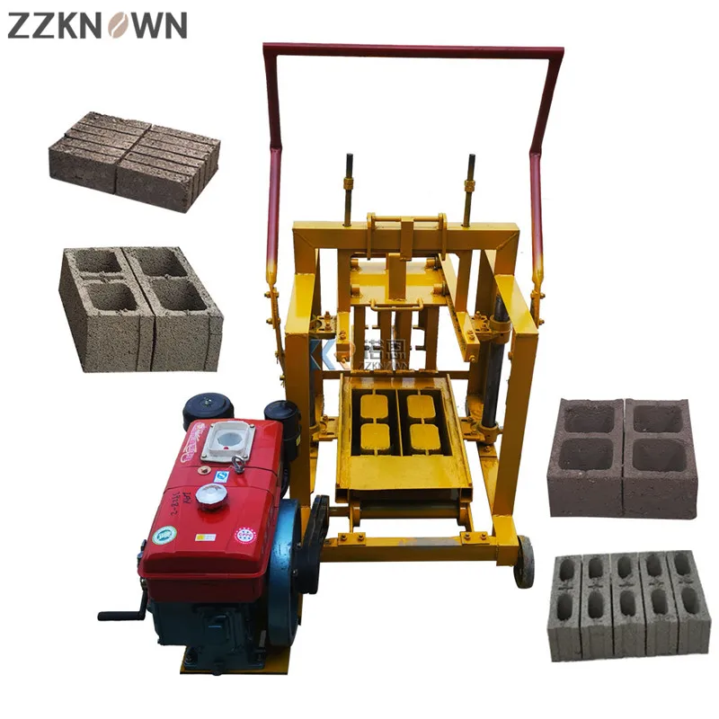 Small Diesel Fly Ash Semi Automatic Concrete Hollow Paving Brique Cover Block Brick Making Machine for Sale