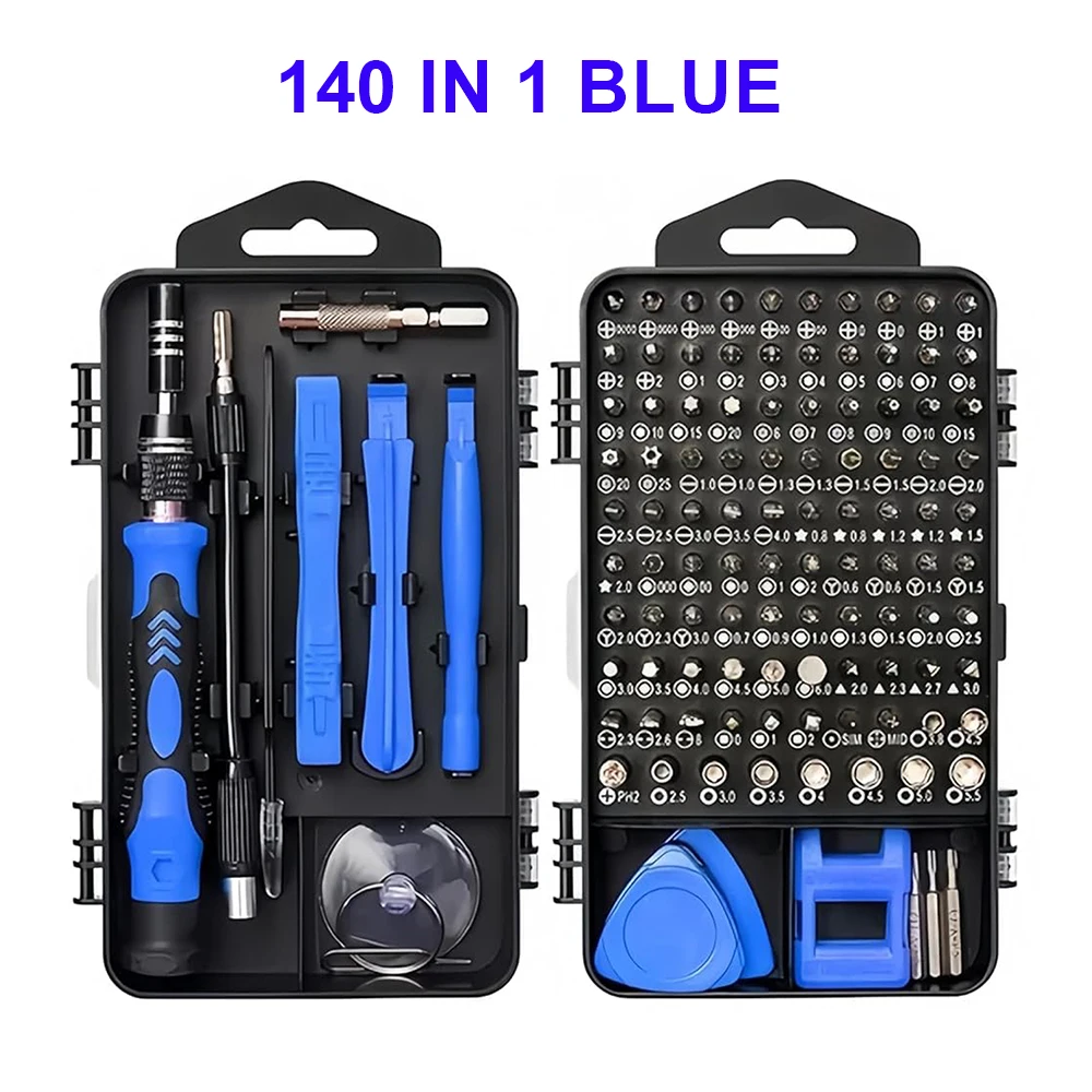 Precisie schroevendraaierset 140-delig elektronica gereedschapsset voor computer, laptop, mobiele telefoon, pc, MacBook, iPhone, PS4, PS5 reparatie
