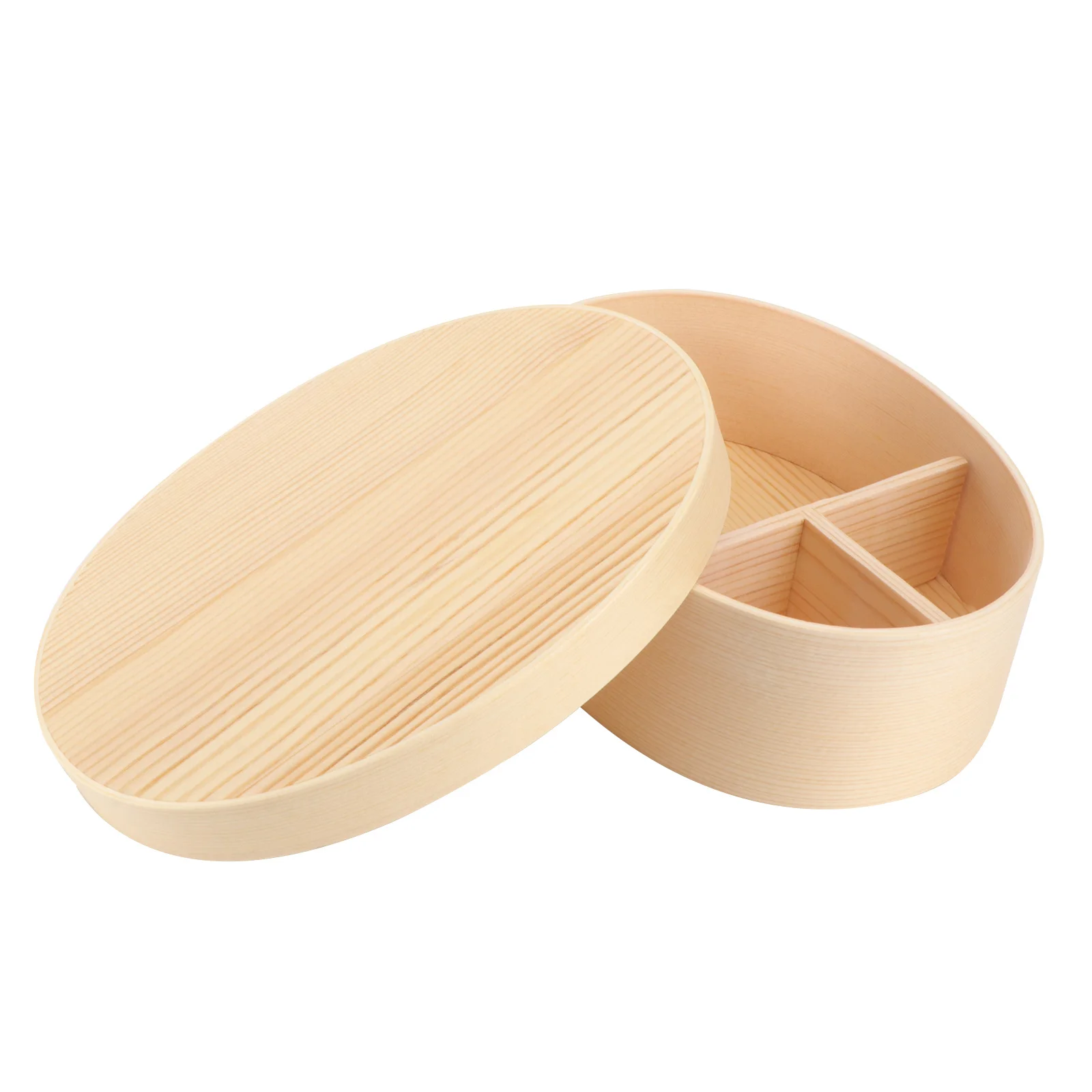 

Single Layer 3 Compartments Wooden Lunch Box Portable Food Carrier for Travel Office School Camping Hiking Wooden Lunch Box