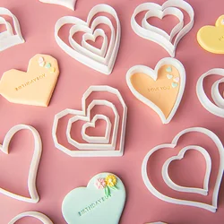 New 1Pcs Heart-shaped Cookie Cutter Valentine's Day Love Biscuit Cutting Mold Wedding Party Fondant Baking Cake Decorating Tool