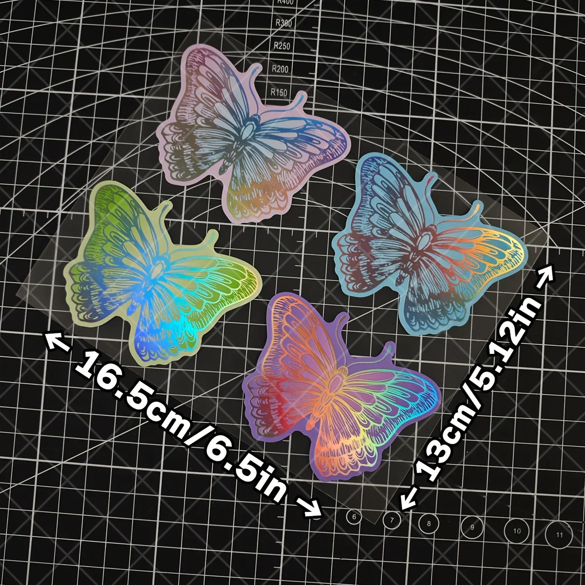 สติกเกอร์รูปผีเสื้อโฮโลแกรมสำหรับรถยนต์และมอเตอร์ไซค์ 4 ชิ้น/ชุด, ดีไซน์สะดุดตา, อุปกรณ์ตกแต่งภายนอกรถยนต์และมอเตอร์ไซค์ส่วนบุคคล