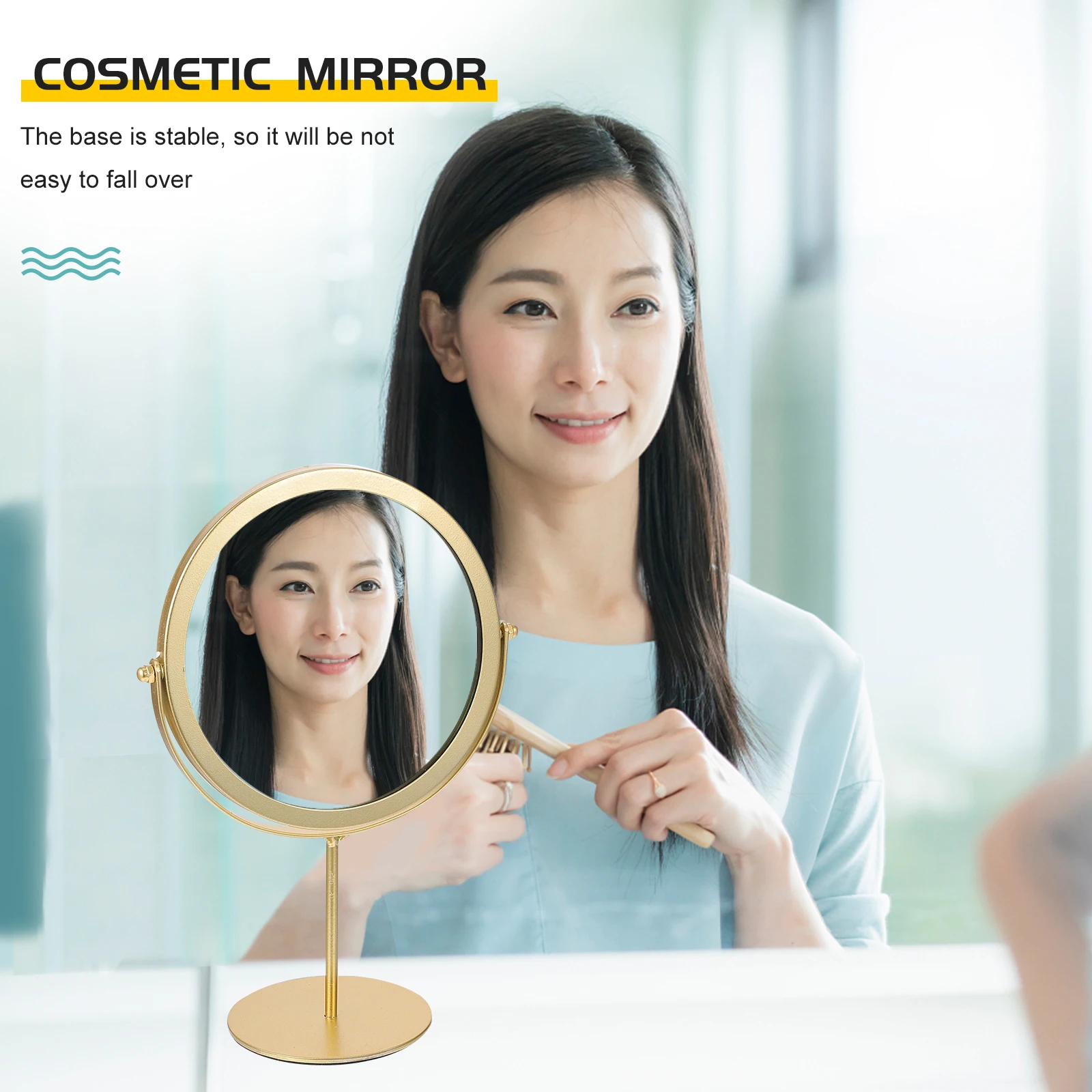 

Rotating Vanity Mirror Dressing Table Metal Makeup Desktop High Definition Clear No Distortion Jewelry Display Tool