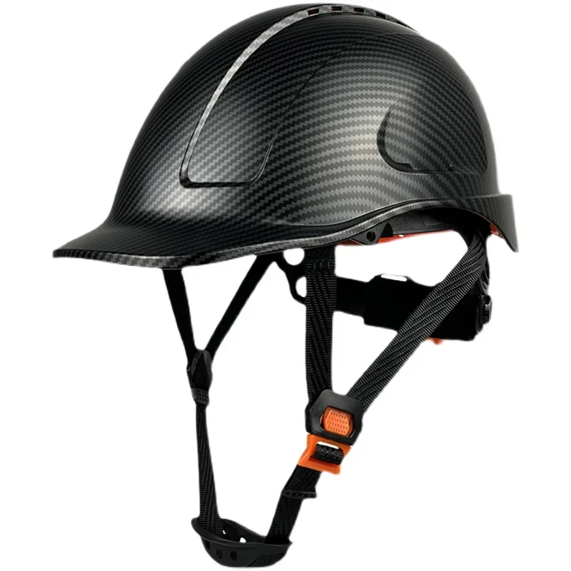 Carbon fiber patterned construction helmet with anti smashing safety helmet, male ABS building anti smashing national standard