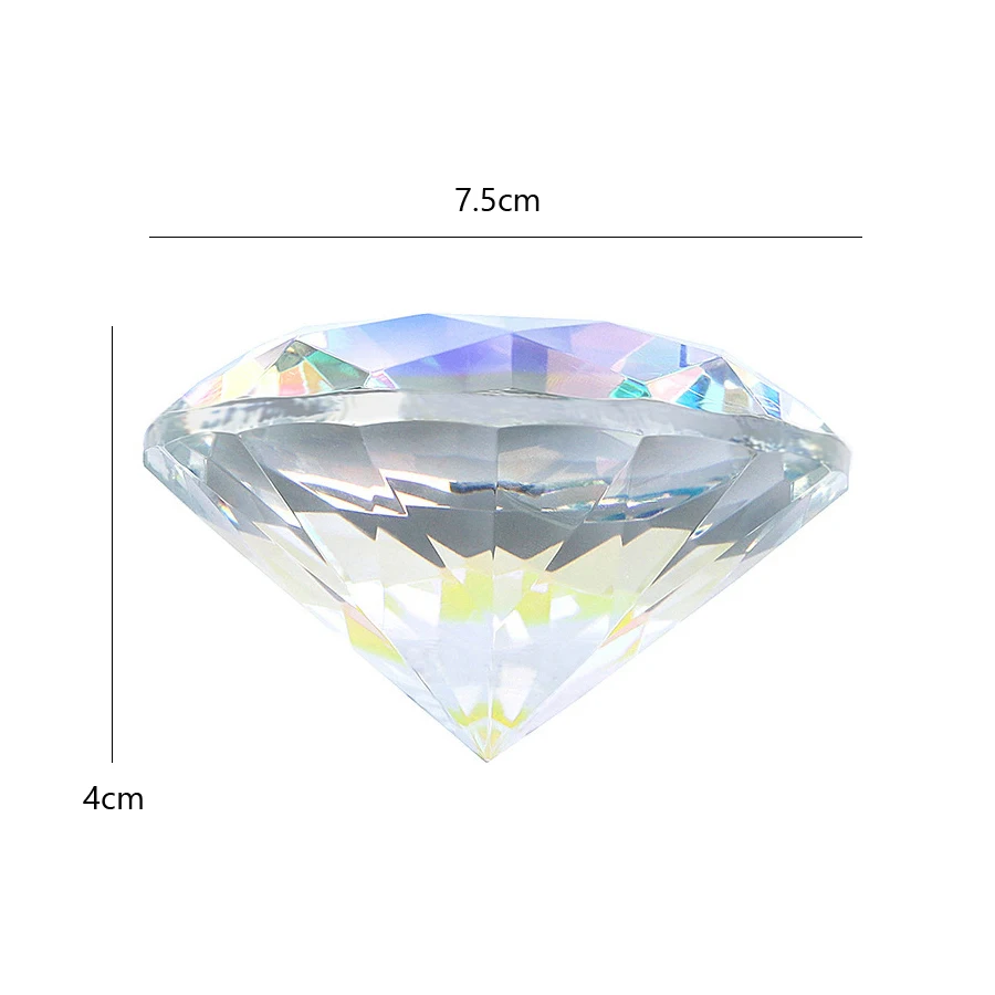 Nail Art Display 80mm Transparent Holographic Glass Crystal Diamond Hand Model Shoot Ornament Jewelry Salon Manicure Tool