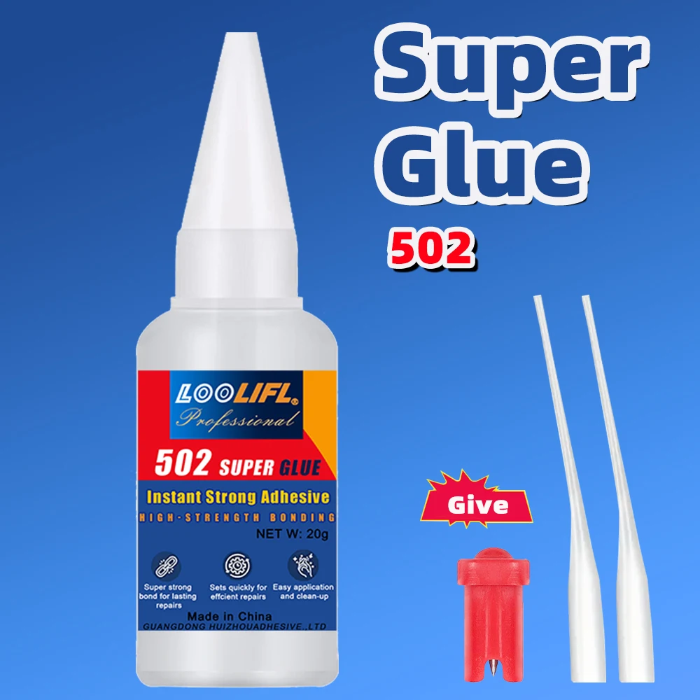 502 High-Strength Cyanoacrylate Glue Fast-Drying Adhesive for Automotive Bumpers, Metal & Plastic, Ideal for Repairs & DIYFixes
