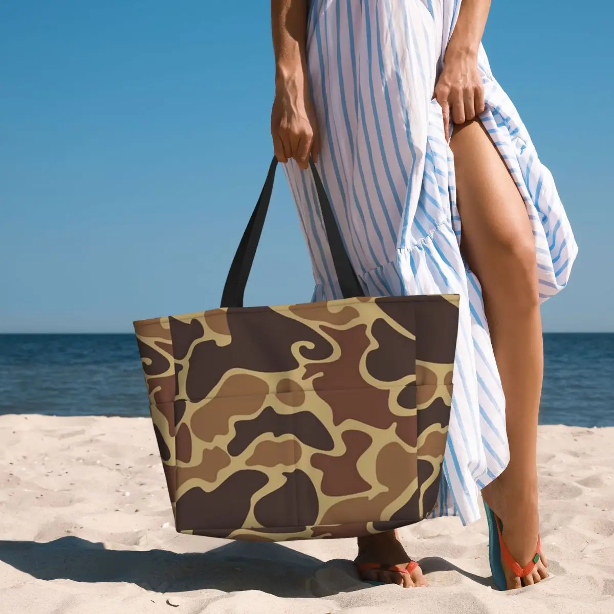 Bolso de mano de playa de camuflaje de pato, bolso de mano grande para deporte, gimnasio, Yoga, bolso de viaje para mujer, bolso de Fitness