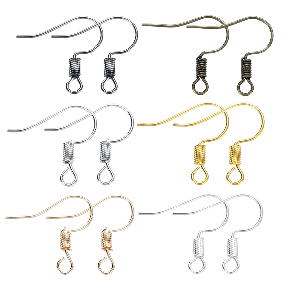 

100Pcs/Lot 17x18mm Gold Color Earring Hook Clasps Earwire Iron Earring for DIY Earring Findings Jewelry Making Accessories