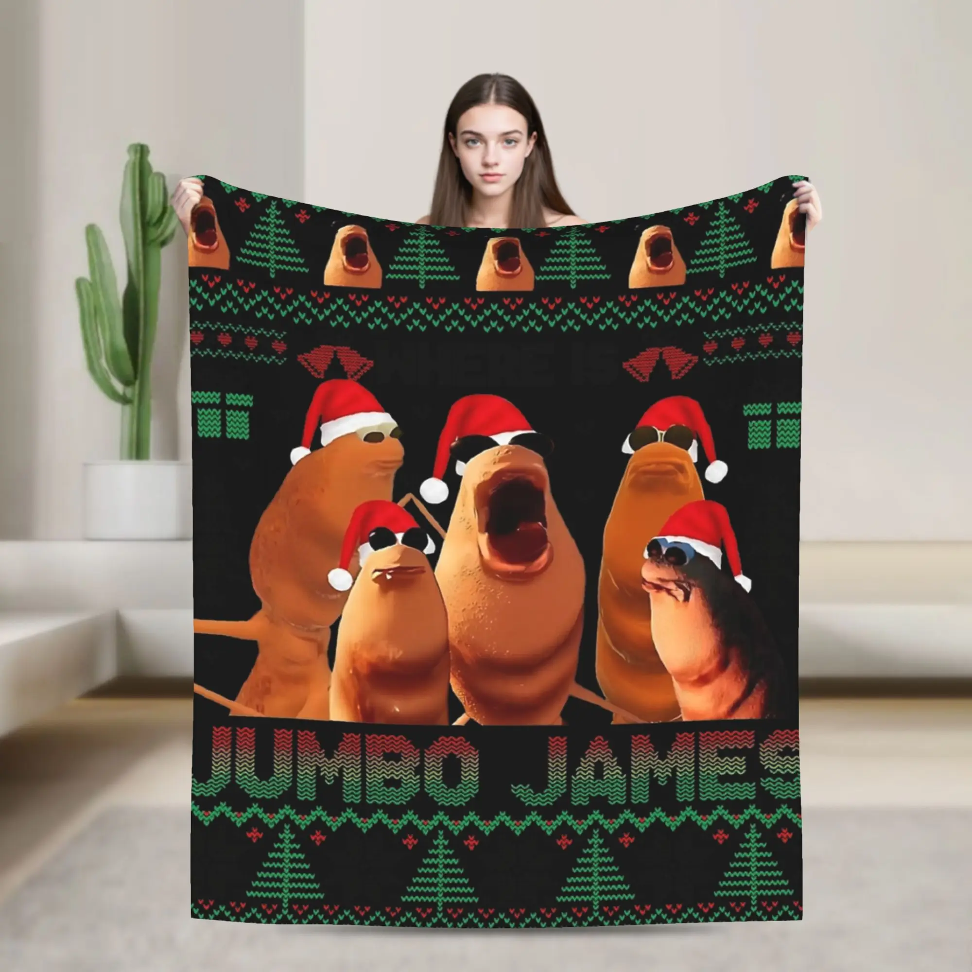 

Marcus The Worm, где Jumbo, уродливое рождественское одеяло, теплые, уютные, пушистые одеяла для дивана, 50x60 дюймов, покрывала разных размеров