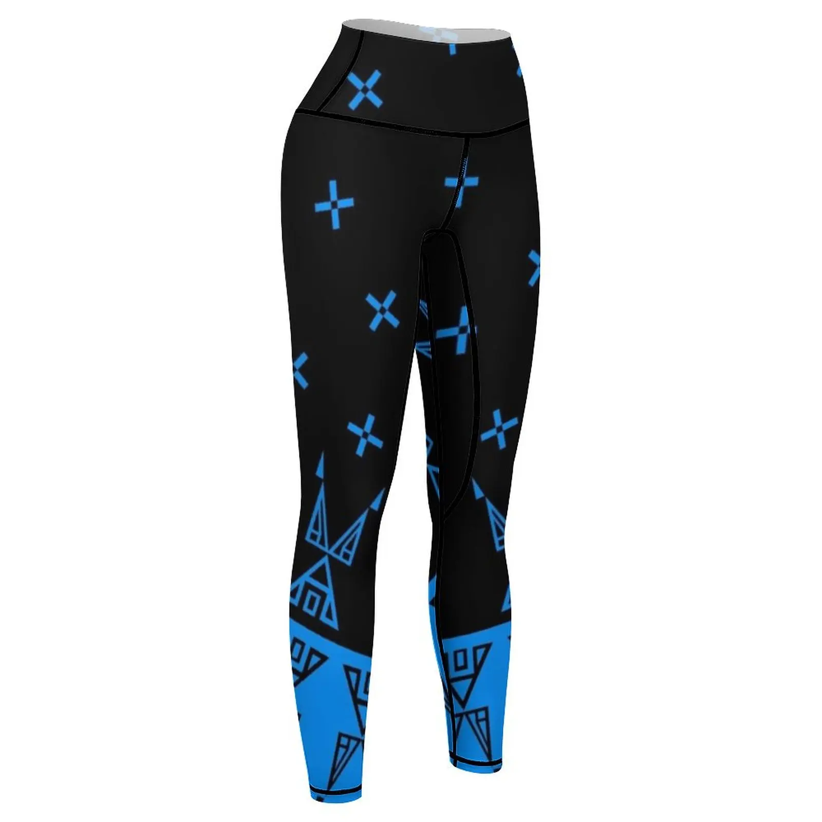 Night Stars-mallas push up para mujer, pantalones deportivos, ropa deportiva para gimnasio, Leggings acampanados, azul/negro