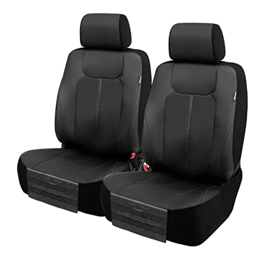 

Heavy Duty Truck Seat Covers for Front Seats; Fits Full-Size SUV or Truck; Includes Front Built-in Molle Style Organizer; Semi-