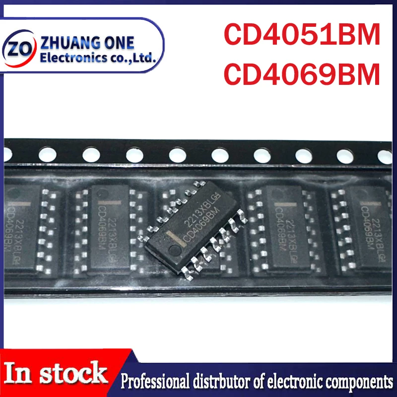 (10pcs) CD4051BM CD4051 CD4069BM CD4069 TI SOP16 8-Channel Analog Multiplexer IC One of Eight Analog Switch Chips