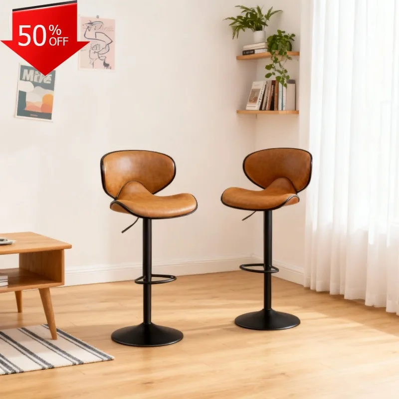 

Contemporary Bar Stool Chair Modern Design Leather Swivel Adjustable for Kitchen Restaurant Office Drehstuhl Ergonomic Chairs