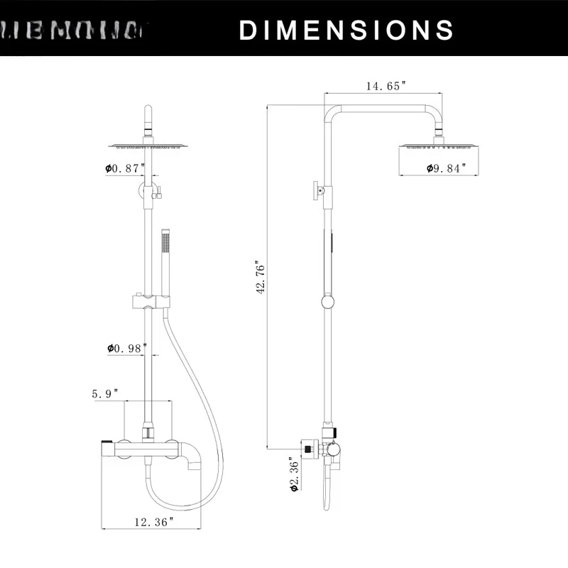 Robinet de douche thermostatique chromé contemporain de haute qualité, système de douche de salle de bains, colonne de douche murale