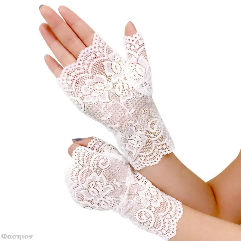 

Short Gloves Fingerless Lace Driving Gloves Spring Summer Mittens Dressy Accessories Womens Sexy Lace Gloves Sunscreen Fashion