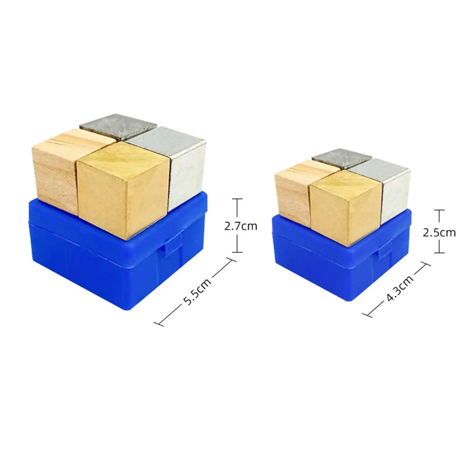 Science Experiment Metal Density Blocks Set Compact Storage Case for Material Investigation Classroom