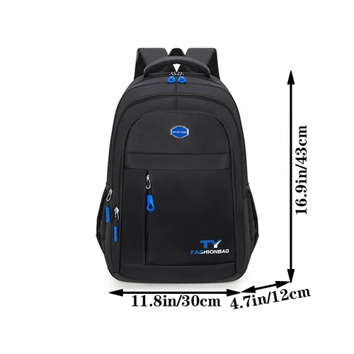 Imagen 2 del producto Mochila de estilo neutro adecuada para desplazamientos, con múltiples cremalleras para viajes de negocios, viajes de negocios, mochila de doble hombro