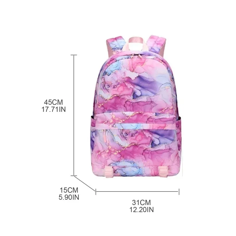 2 pcs Colorful Bookbag Girls Boys Kids Backpack with Lunch Bag Rucksack Casual School Bags for Student Teenagers Women Sets