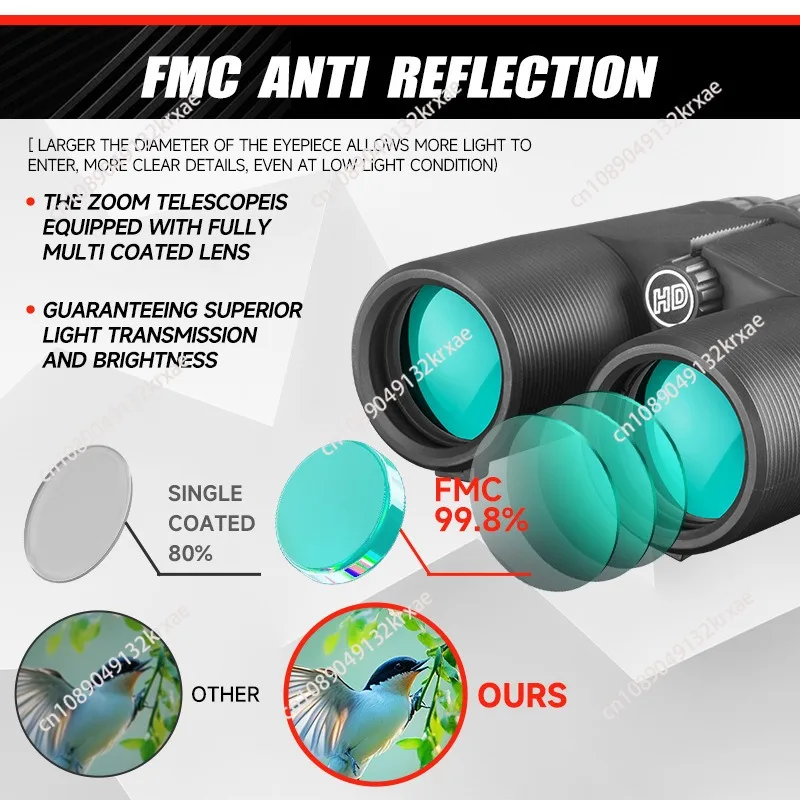 New 10x magnification high definition binoculars outdoor portable non-slip birdwatching telescope