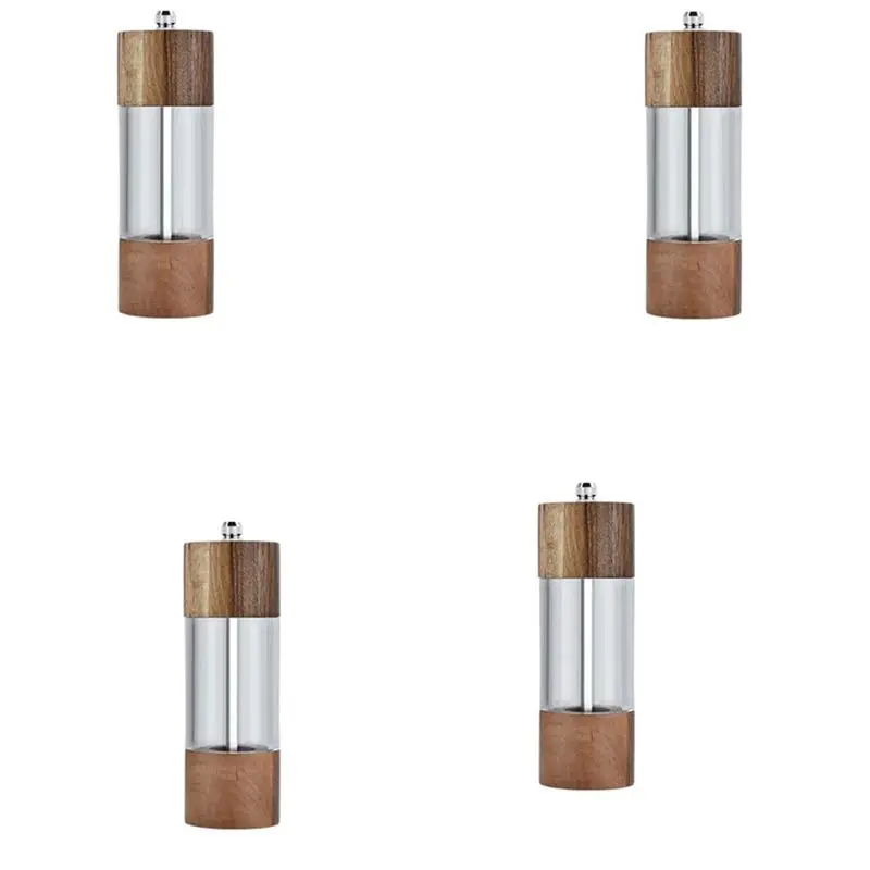

AB47-4X Pepper Grinder Transparent Pepper Mill Salt Grinding Core Multipurpose Seasoning Bottle Cruet 6 Inches