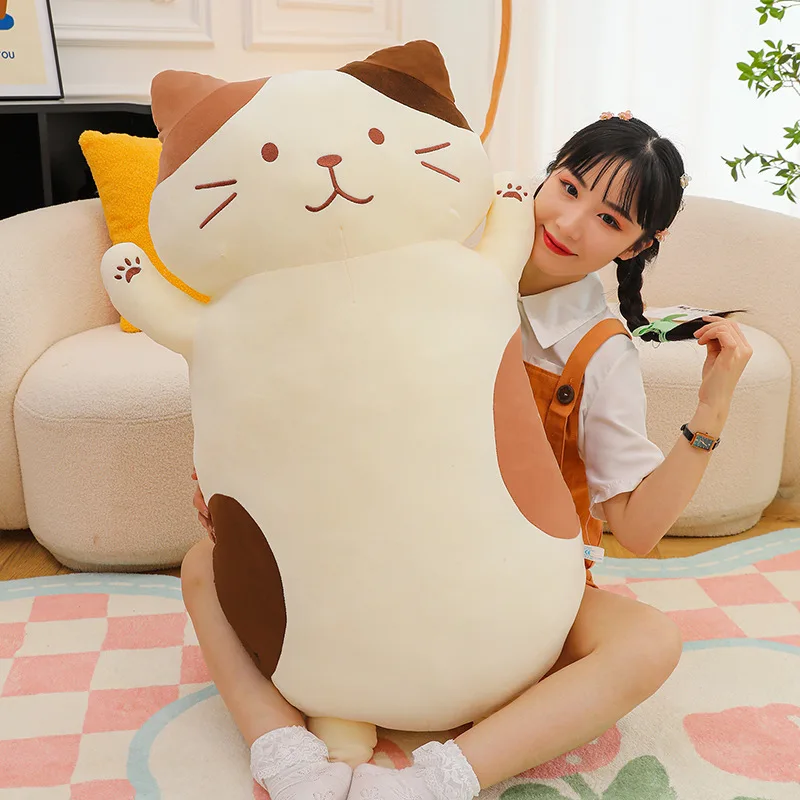 Hot Sell 1m Huge Cute Cookie Cat Plush Toys Pillow Throw Home Decor Children Birthday Gift Sleeping Accompany Anime Animals Doll