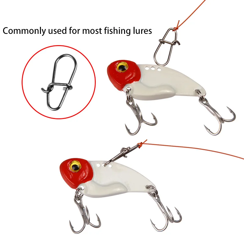 100pcs #000-4# Fishing Nice Hooked Snap Pin 304 Stainless Steel Fishing Barrel Swivel Lure Connector Accessories Connector Snap
