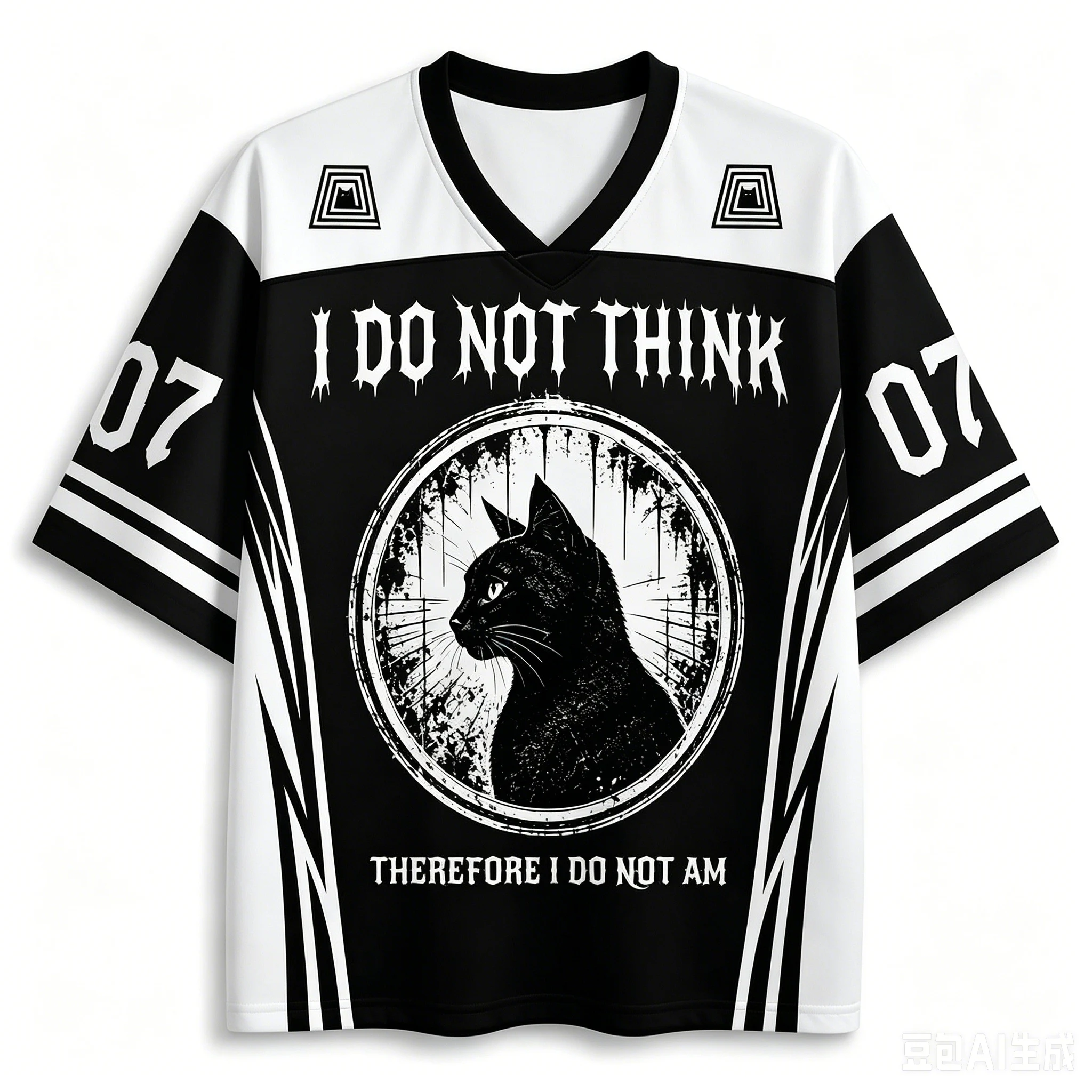 Trendiger Bestseller 2026 Mode Cyberpunk Kitten Fitness-Trikot Hawaiianisches Casual Hip-Hop V-Ausschnitt T-Shirt Wander- Alltags- Street-Sport-Oberteil – Detail 8