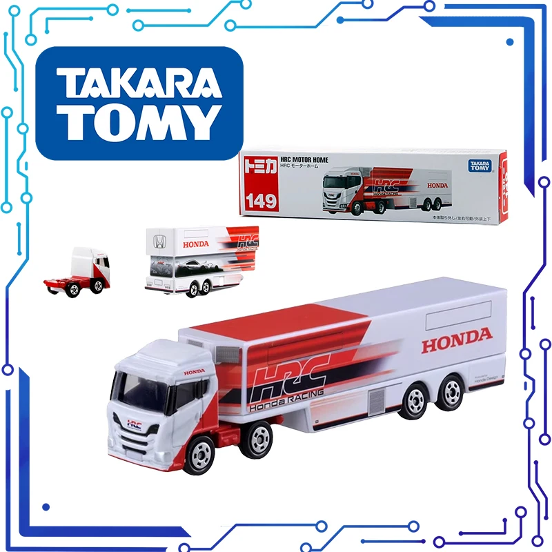 15CM TOMY 64/1 Honda Hrc Motor Home Alloy Car TOMICA Toy Vehicle Diecast Metal Model Children Present Decoration Original Kid In