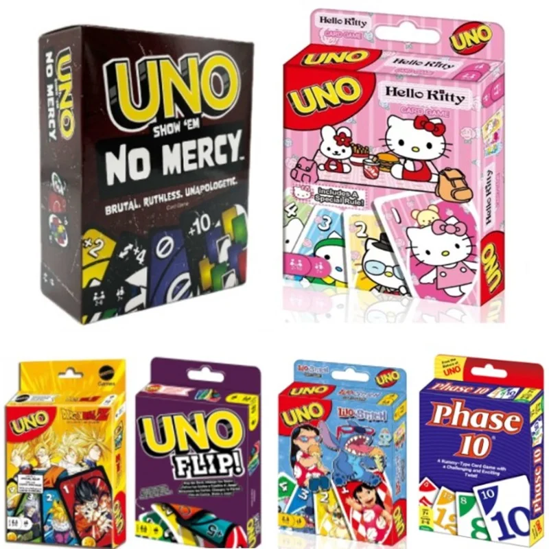 UNO FLIP! uno No mercy Board Game Anime Cartoon Pikachu Figure Pattern Family Funny Entertainment uno Cards Games Christmas Gift