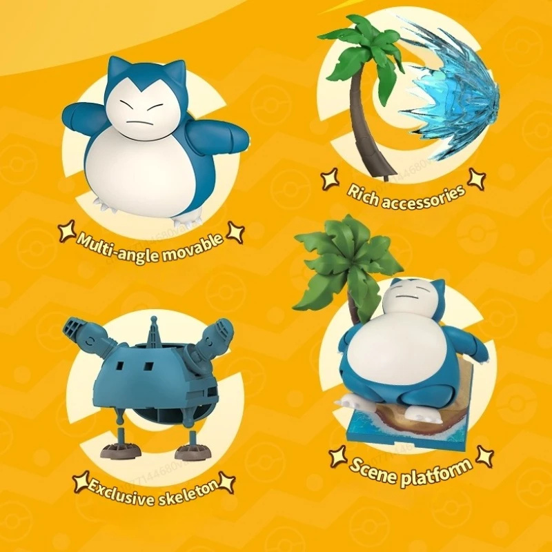 BLOKEES 포켓몬 조립 장난감 빌딩 블록 모델 장식품 Snorlax Scyther Cinderace Lucario Meowscarada 컬렉션 선물