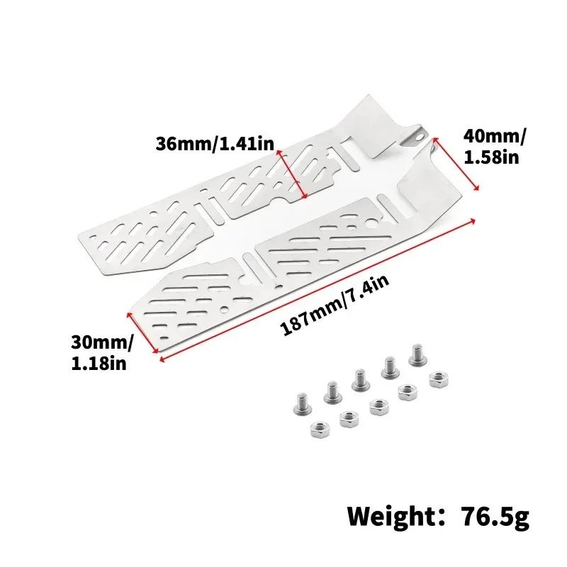 

5pcs/2pcs 1/10 RC Chassis Armor Set for TRX-4 Sport Car Stainless Steel Skid Plate for Trxs TRX4 Sport Body Defender
