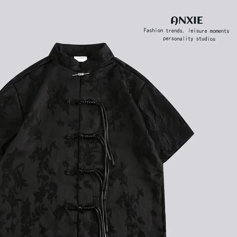 

Мужская модная одежда ANXIE с китайскими пуговицами, уникальный дизайн, защита от УФ-излучения, летний сезон