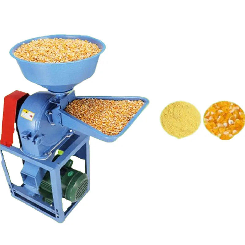 Corn Food Grinder Small Household 220V Feed Grains Grains Pepper Wheat Beans Flour Milling Machine Adjustable Thickness