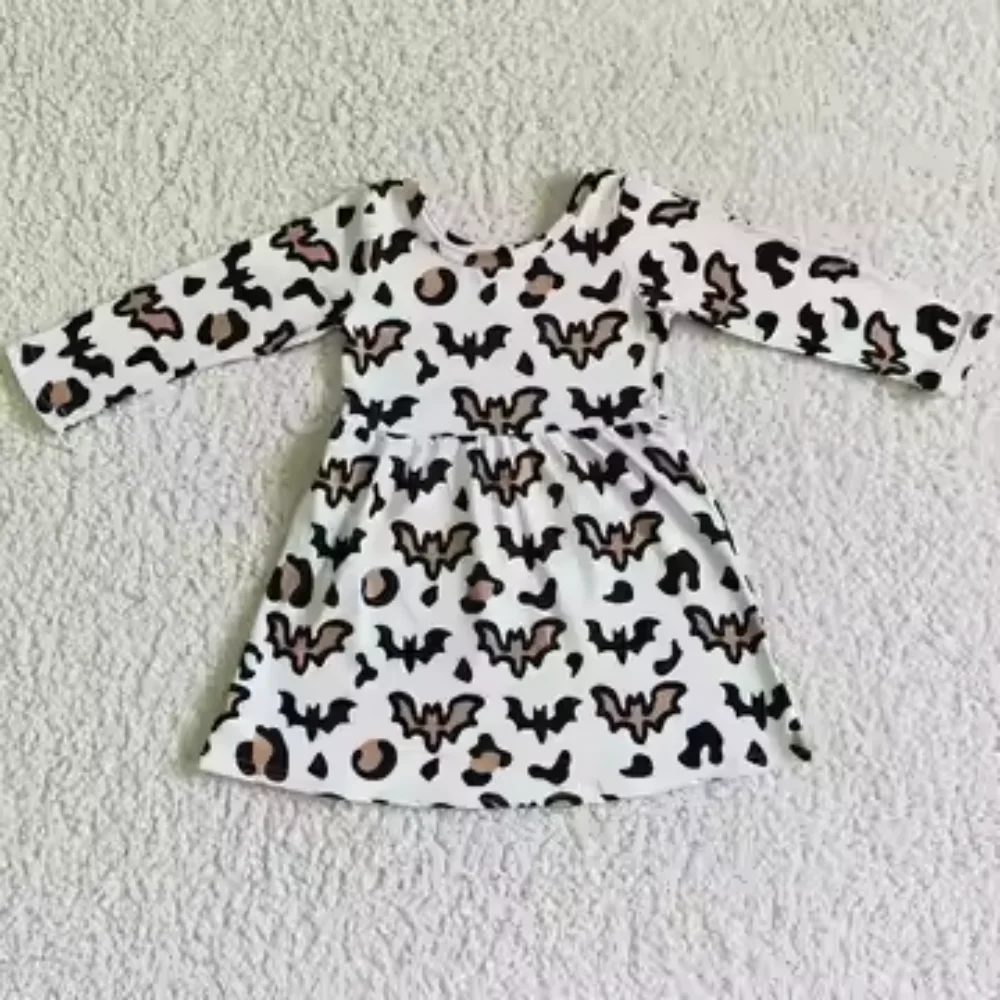 

Черные платья с длинными рукавами и принтом летучей мыши, осенняя детская одежда на Хэллоуин, платья для девочек