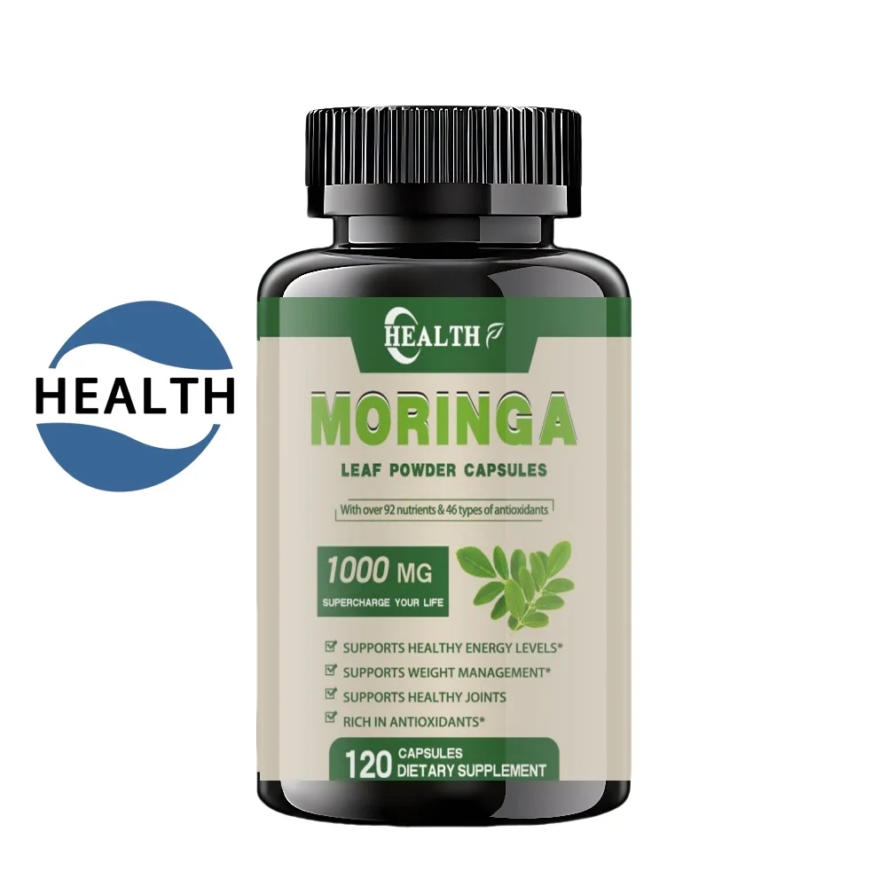 Pure Organic Moringa Leaf Powder Capsules Containing Essential Amino Acids, Non Gmo Gluten Free Additives