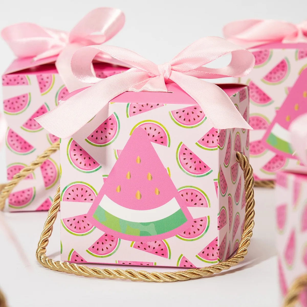 12/24/36pcs Summer Fruit Series Candy Box Pink Watermelon Gift Packaging Box Birthday Party Gift Box Festival Supplies Paper Box view 6