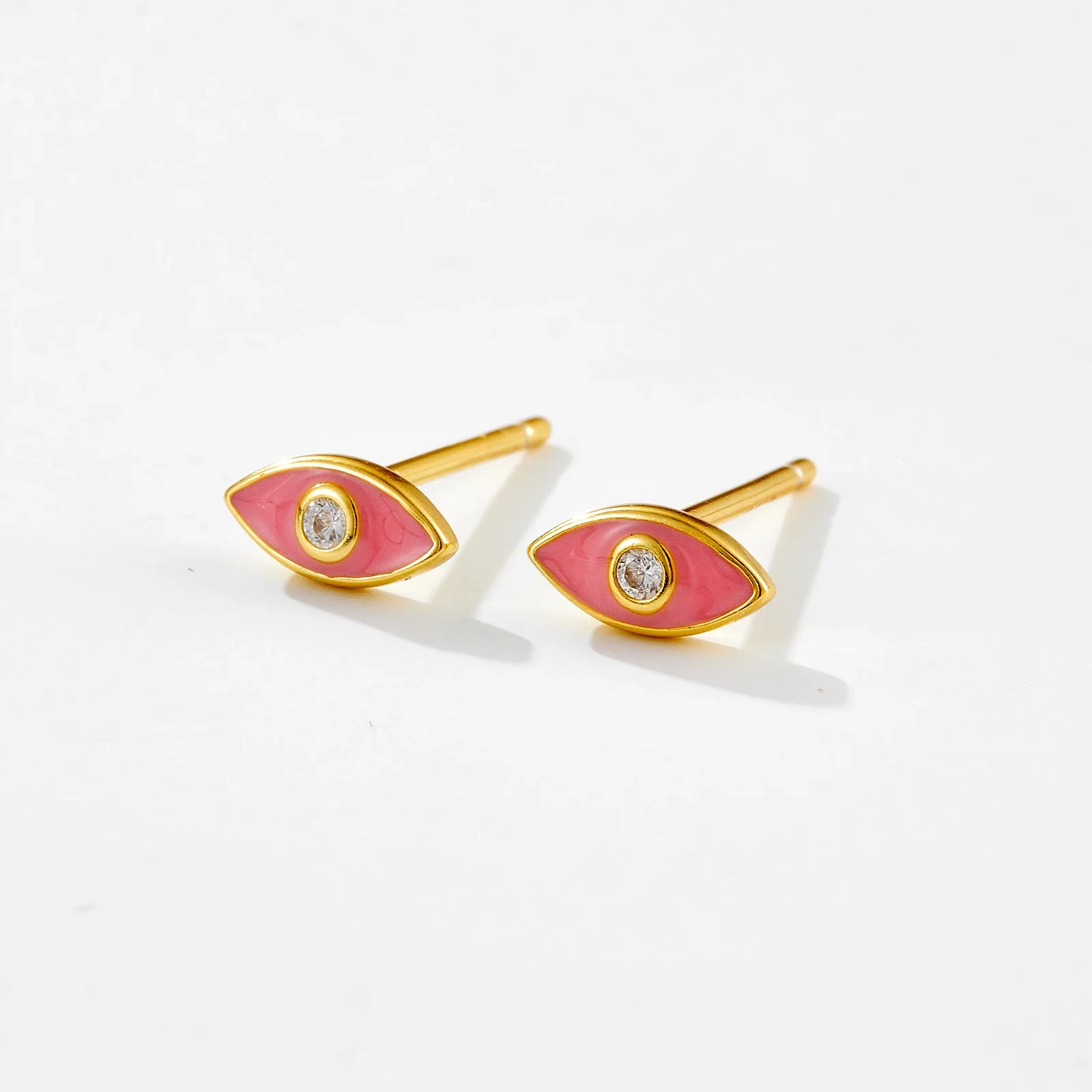 ANDYWEN 925 Sterling Silver Gold Eye Zircon Stud Earring Piercing Pendientes Clips Fine Jewelry Clips Rock Punk Luxury Jewels image 2