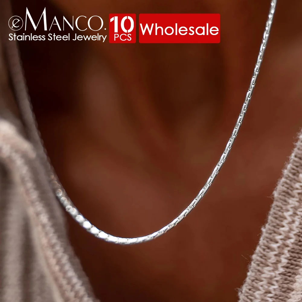 eManco 10PCS Wire Chain Necklace 2024 Burst Light Luxury Senior Sense Niche Collarbone Chain Factory Direct Supply Affordable