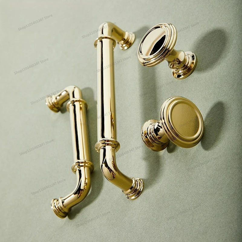 For Gold Solid Brass Drawer Small Handle, Shoe Cabinet Cabinet Wardrobe Door Handle