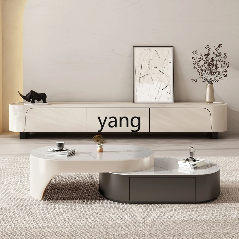 LMM Home Cream Wabi-Sabi Style moderne Internet célébrité Table basse extensible meuble TV