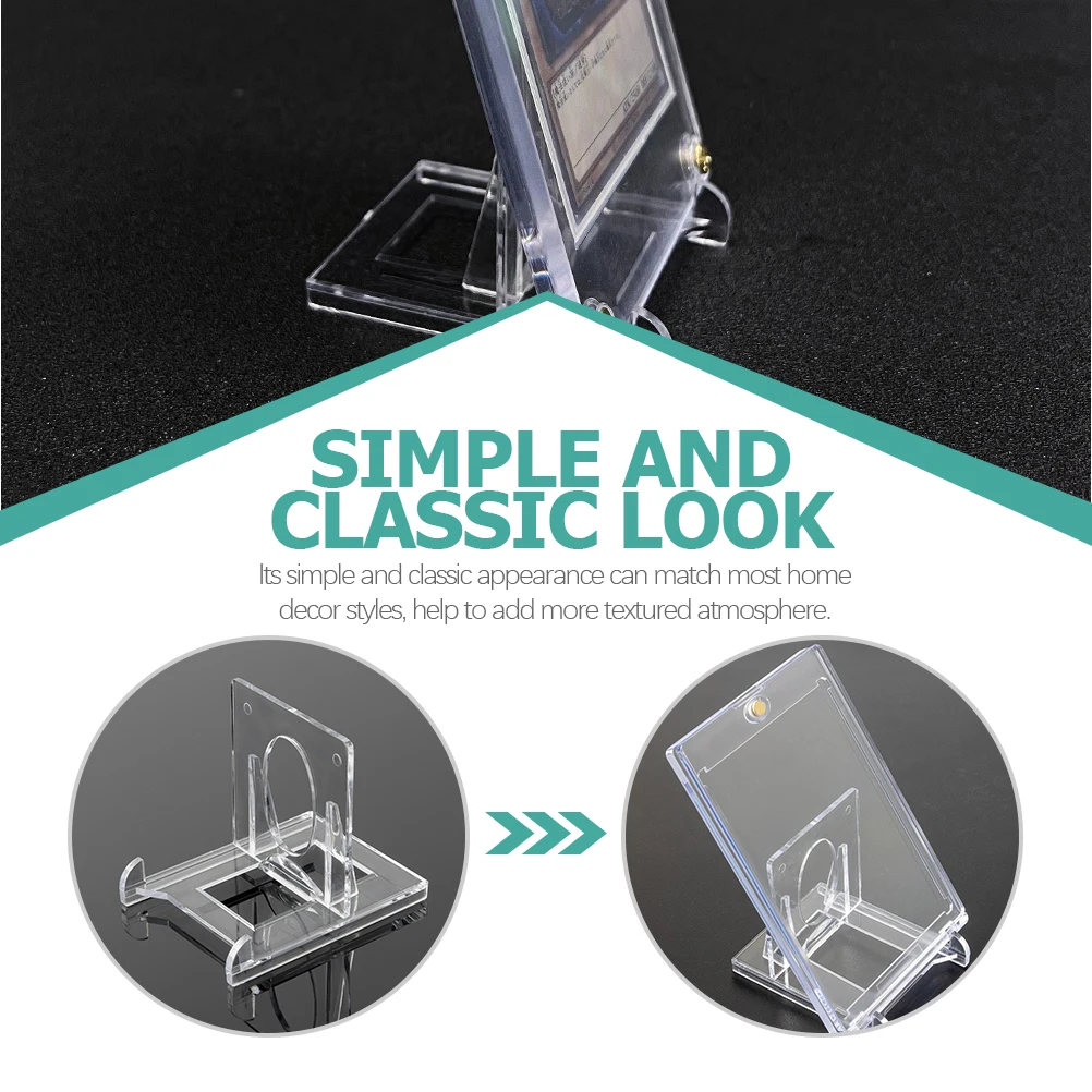 

6pcs Adjustable Card Holder Display Stand Lightweight Plastic Stands for Photo Frame Office Plate Trading Card Rack