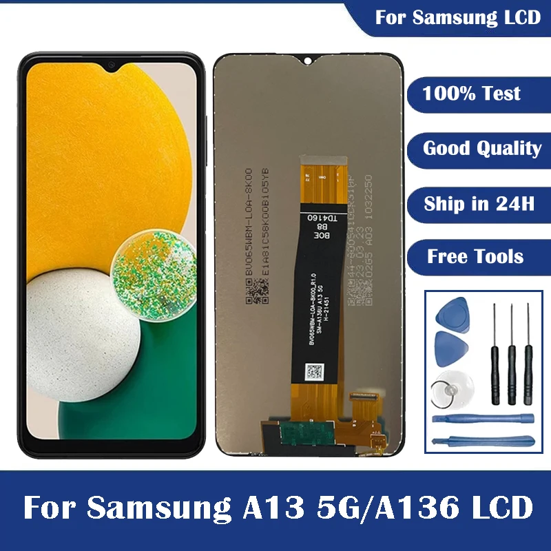 100% Test For Samsung Galaxy A13 5G LCD Display Touch Screen Digitizer For Samsung A13 5G A136 A136B A136U SM-A136U1 LCD