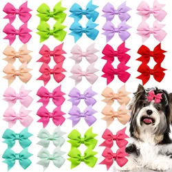 20PCS Colorful Bow Dog Hairpin Cute Dogs Bow Hair Clips Puppy Cat Bow Headwear Boutique Dog Hair Accessories Pet Supplies