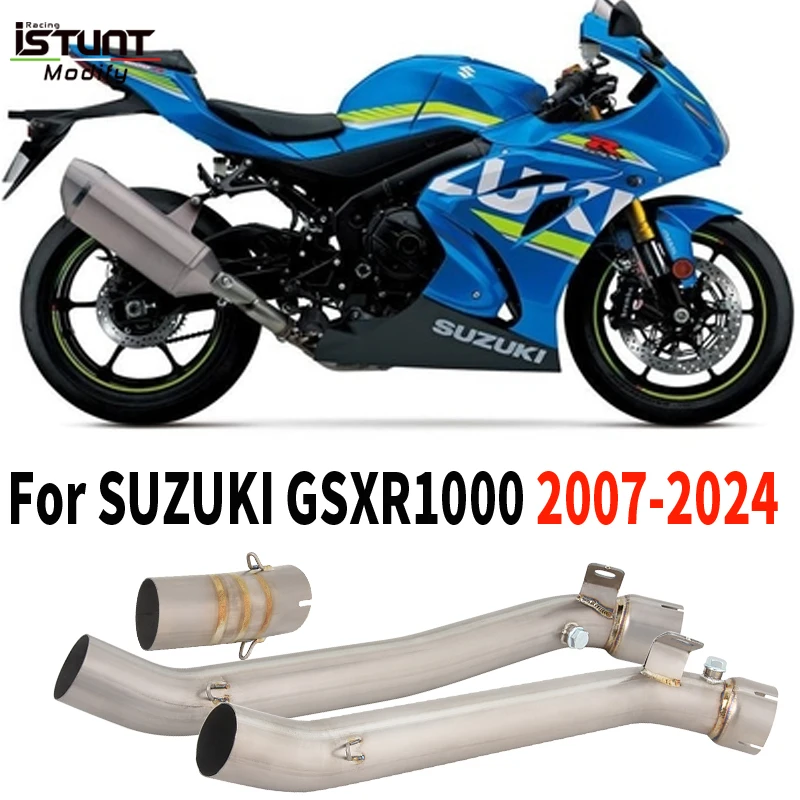 

Надевается для SUZUKI GSXR1000 GSX-R 1000 2007-2024, глушитель выхлопа мотоцикла Escape Moto, модифицированная труба среднего звена из титанового сплава