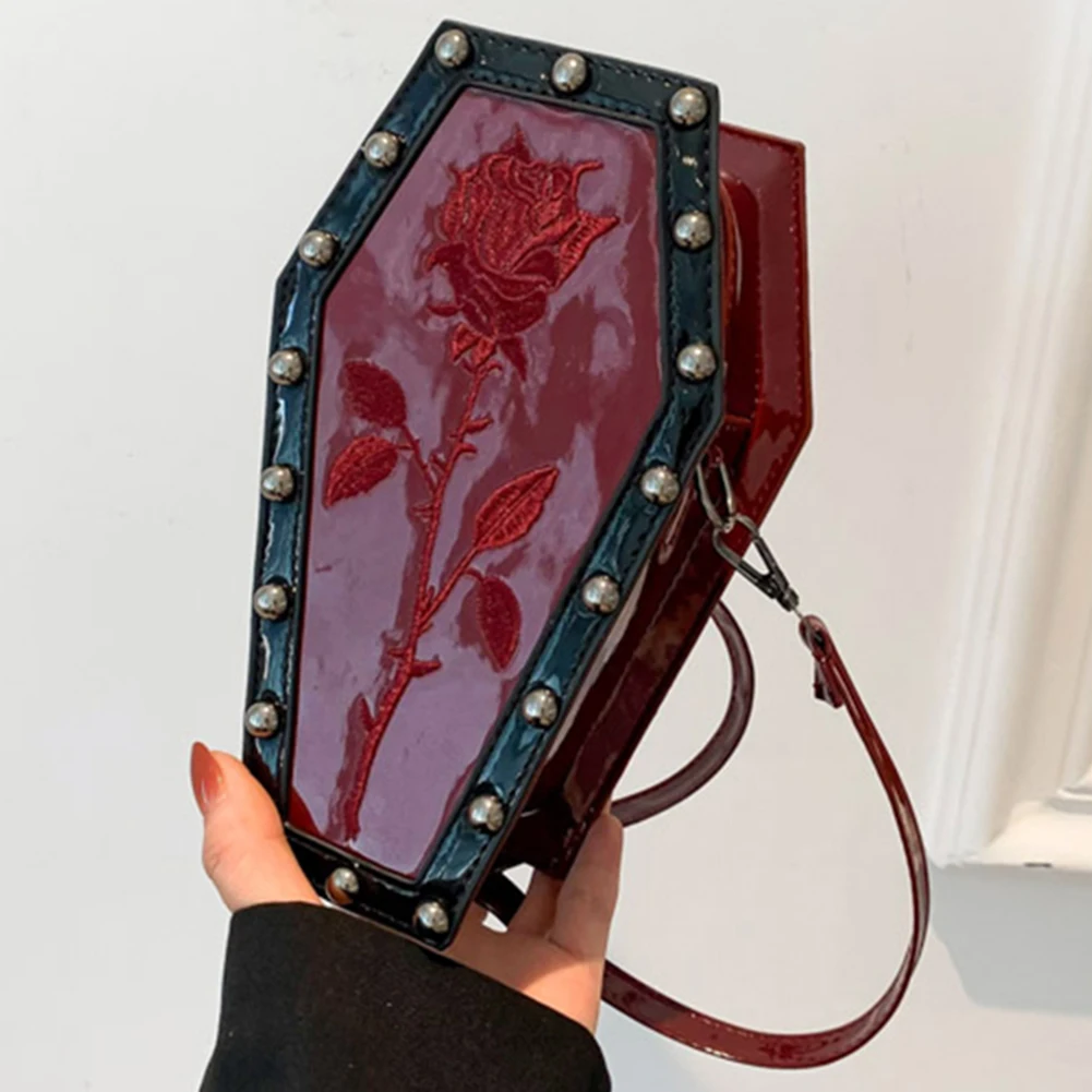 Damska Gothic Crossbody torba na ramię z trumną torebka kreskówka pająk trumna torba Y2K torba na telefon kurierska Halloween torba typu Sling