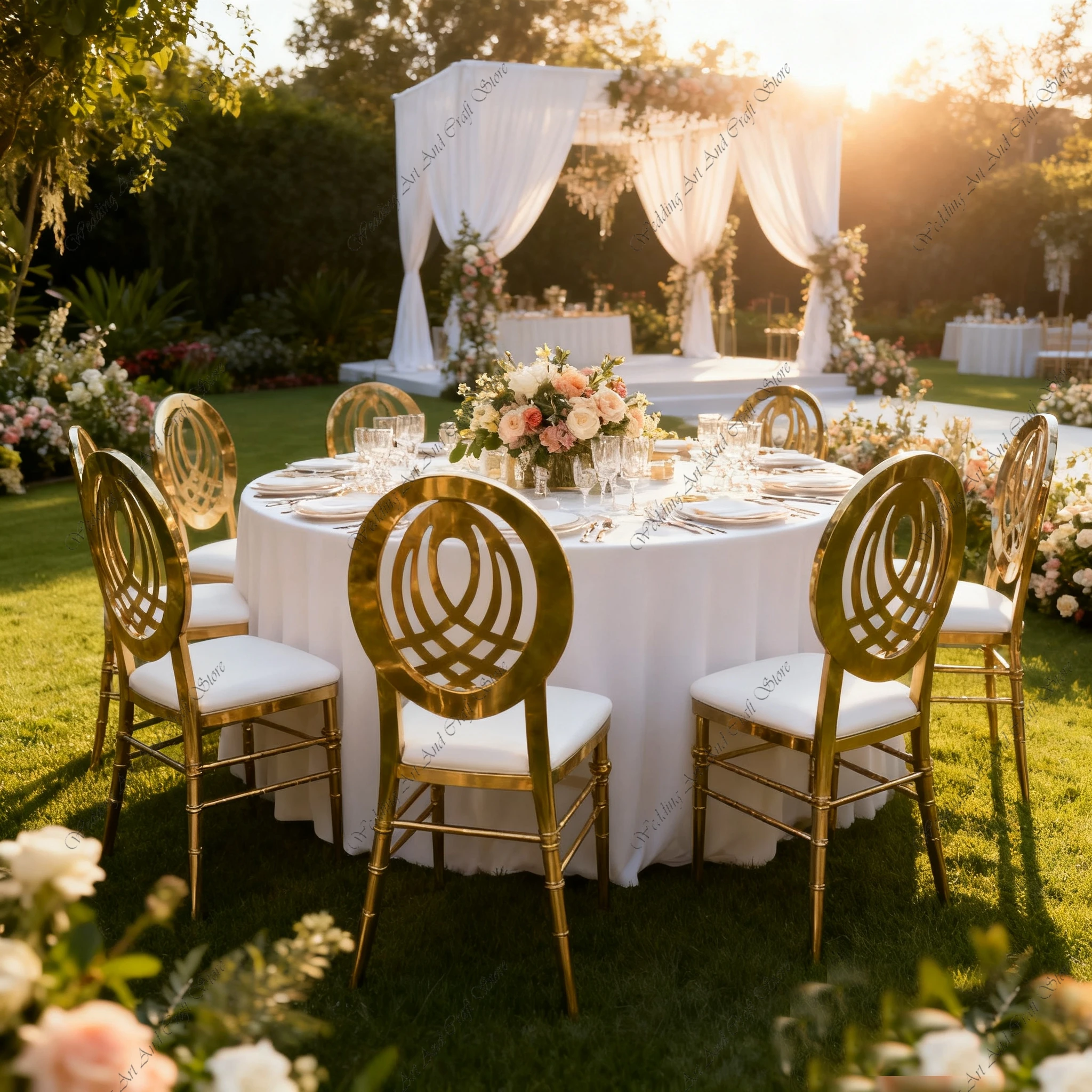 36pcs f30 Antique Design Party Stainless Steel Hotel Chair Bathroom Chair Canteen Chair Gold Wedding Chairs for Events ivy163