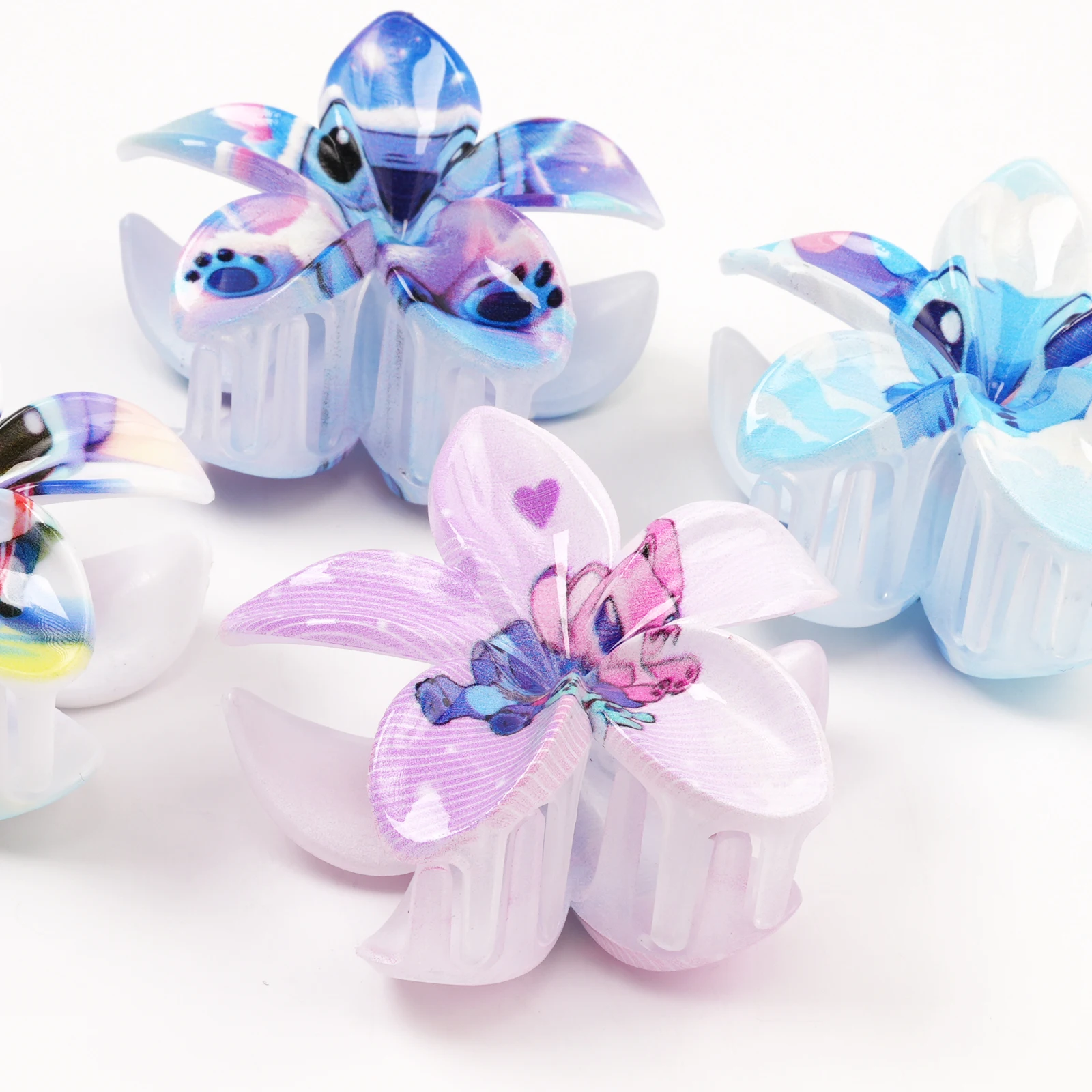 Kawaii Disney Stitch аниме для девочек акриловая заколка для волос сшитая заколка для волос аксессуар для волос в виде акулы зажим для волос на день рождения, Рождество Gif