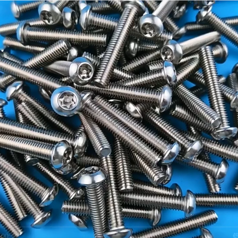 M2 M2.5 M3 M4 M5 304 Stainless Steel Six Lobe Torx Round Pan Head Screw With Pin Tamper Proof Security Bolt Screws Length 3-60mm