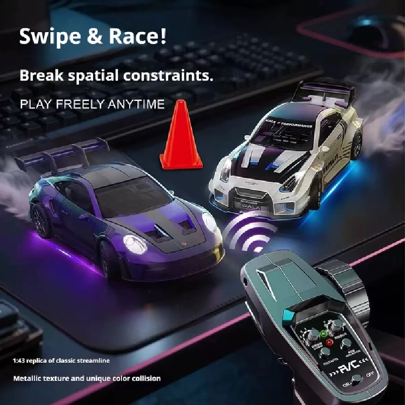 1:43 مقياس صغير سبيكة RC الانجراف سيارة 4WD عالية الأداء كامل التحكم النسبي جيروسكوب مجهزة التحكم عن بعد لعبة مجسمة