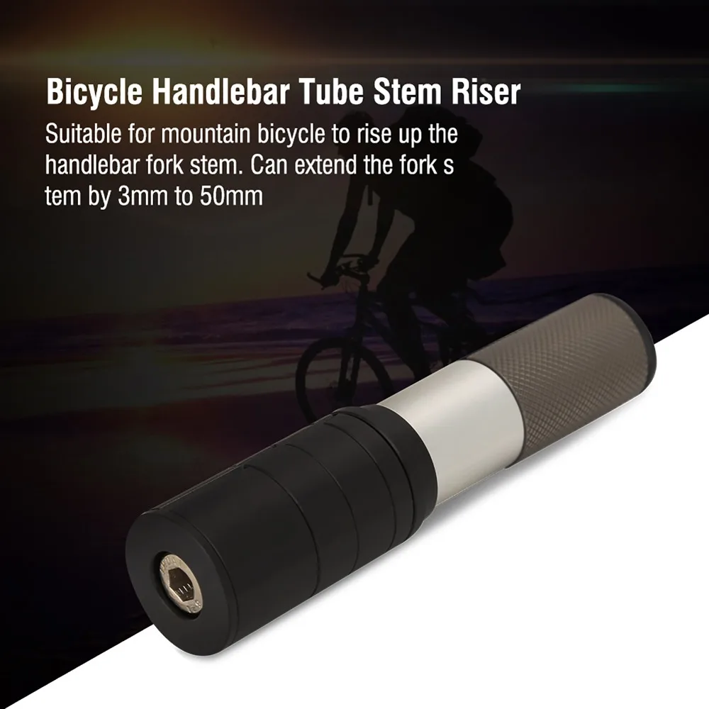 

Aluminum Alloy Bicycle Handlebar Tube Stem Easy to Install Adjustable Height Stem Riser Extension Handlebar Riser